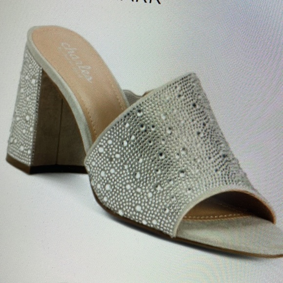 Charles David Formal Rhinestone Crystal Chunky heels - Picture 2 of 13